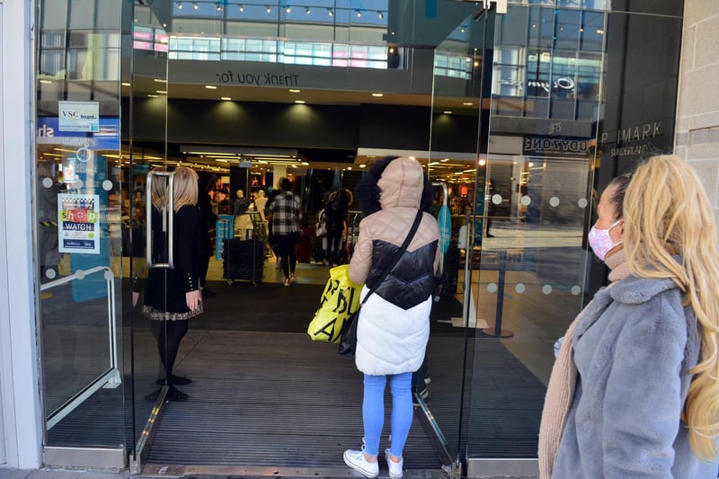 The first shoppers return to Sunderland's branch of Primark.