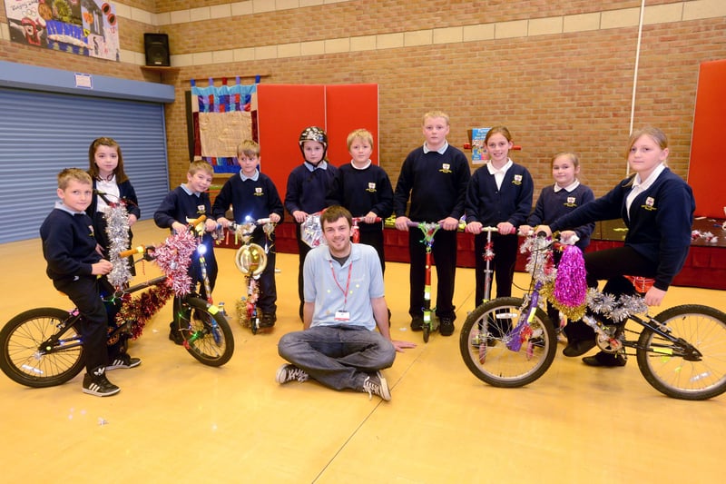 Sam Laing of cycling charity Sustrans was pictured with pupils from Ryhope Junior School who won a competition to 'bling their bikes' as part of the Be Safe and Seen campaign. Do you remember this from 2013?