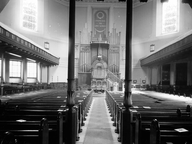 The interior of St Stephen's Church after it was reconstructed in September 1956.