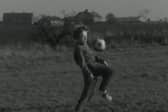 Colin Walker practising his football skills