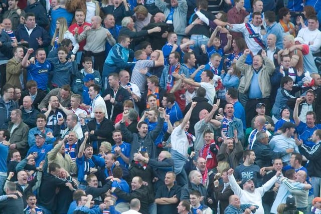 Who was the last Rangers player to score twice in an Old Firm game?