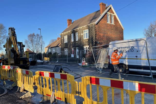 Work has begun to repair a burst water main on Moonshine Lane, Southey Green which has caused localised flooding in the area