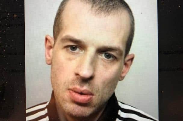 Pictured is Jordan Hanson, aged 38, of no fixed abode, who has been sentenced to 14 months of custody after he admitted assault occasioning actual bodily harm and making a threat to kill against his niece in Sheffield.