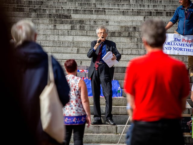 Protesters take part in the Portsmouth for Freedom event at Portsmouth Guildhall on Saturday. Picture: Habibur Rahman