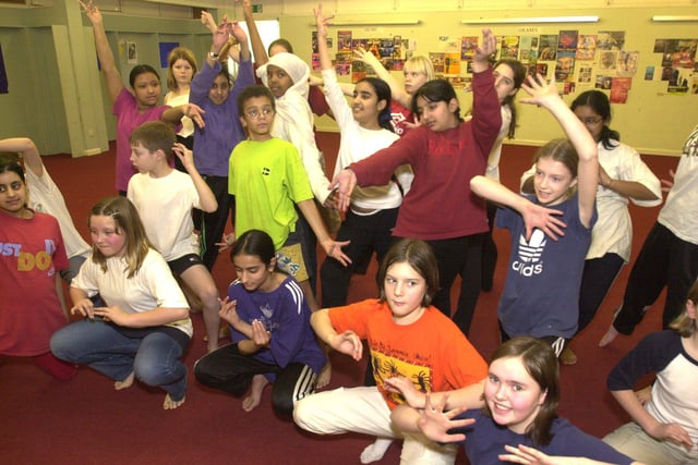 Pictured at Abbeydale Grange school, Hastings Road, Millhouses, Sheffield, in February 2001 where pupils were taking part in a dance workshop run by the Shobana Jeyasingh Dance Company.