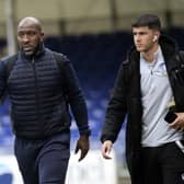 Owls Youngster Rio Shipston walks into the Memorial Stadium with Manager Darren Moore     Pic Steve Ellis