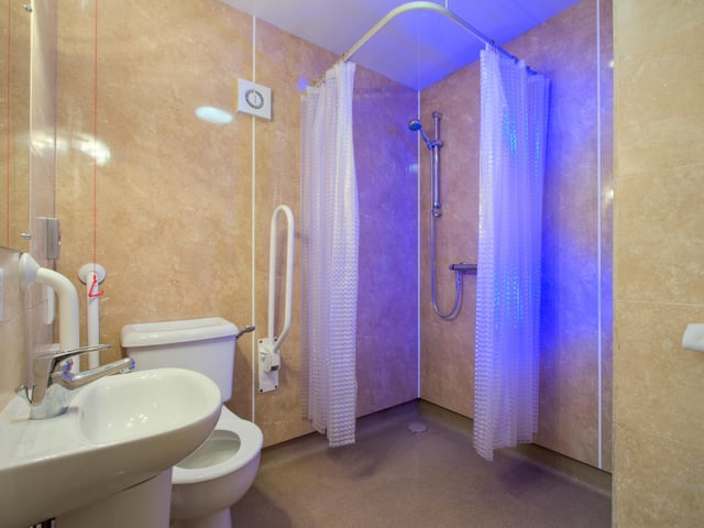 A modern, accessible bathroom.