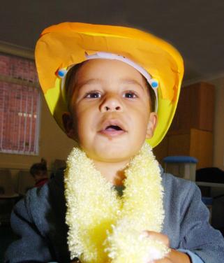 Two year old Rueben Ramdeen from Bentley dressed up like a duck in December 2007.