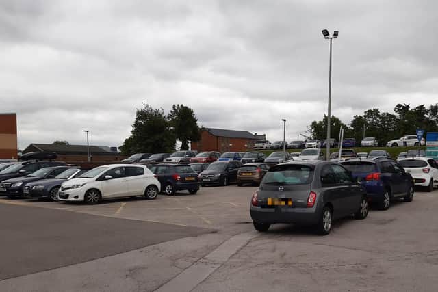 A busy car park at the Northern General
