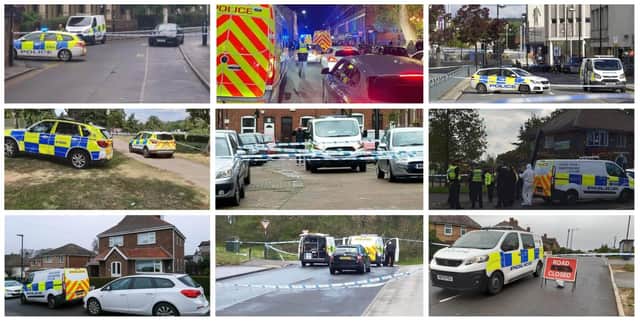 Crime scenes at just some of the stabbings that have taken place in Sheffield since the beginning of last year