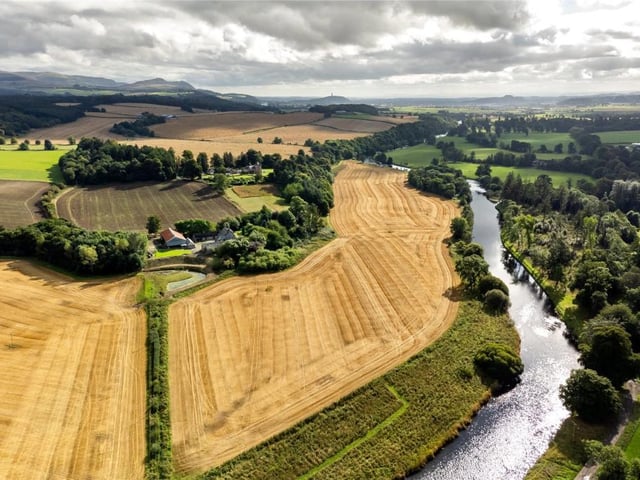 Aerial view of property showing proximity of River Teith.
