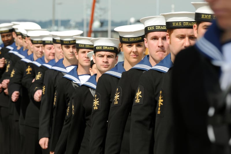 31st August 2011. HMS Dragon handover ceremony at Portsmouth Naval Base. Pictured is the ships company. 
Picture: Paul Jacobs (113100-9)