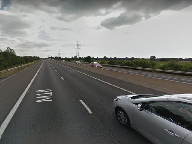 There were 190 road accidents which caused casualties on the M18 between 2014 and 2018.