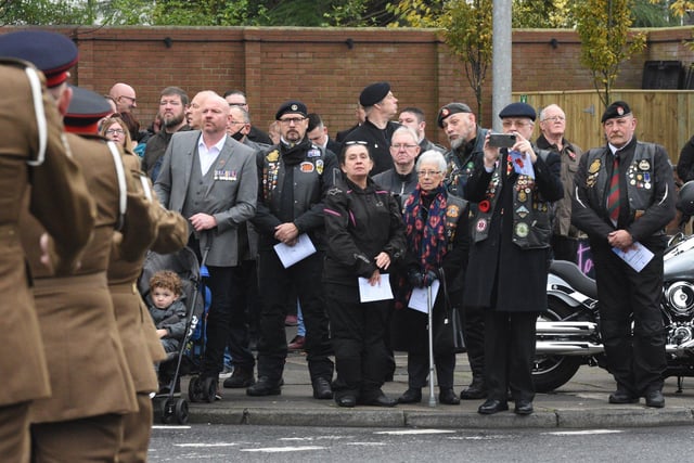 Crowds look on as the Remembrance service is held in South Shields.