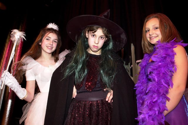 The Young Lit performed The Wizard of Oz in 2001. Our picture shows wicked witch Kaye Goulding (centre), aged ten, good witch of the North Carley Adams (left), aged 13, and good witch of the South Charlotte Powley, aged 12.