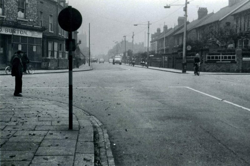 The junction of Stockton Road and York Road with Burn Valley Gardens on the right. Photo: Hartlepool Library Service.