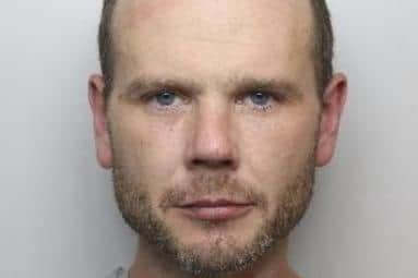 Pictured is Matthew James Ashmore, aged 39, of Furnace Lane, at Woodhouse, Sheffield, who was sentenced at Sheffield Crown Court to 16 months of custody after he pleaded guilty to assault occasioning actual bodily harm following an attack on a man in the street.