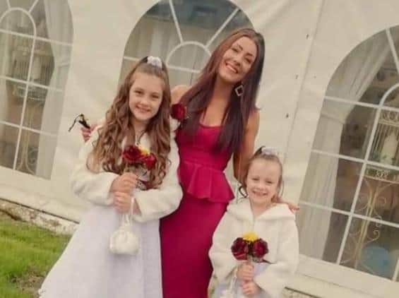 Eboney O'Brien, from Southey Green, Sheffield, with her daughters Mazie, 11, and Poppy-Anna, eight