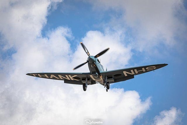 These spectacular pictures of the NHS Spitfire flying over Portsmouth were taken by Raymond Frampton