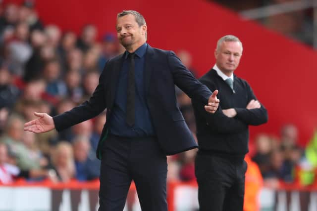 Slavisa Jokanovic, manager of Sheffield United reacts during the win over Stoke City: Simon Bellis / Sportimage