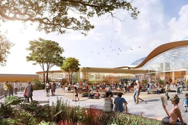 A view of what the Meadowhall leisure destination could look like after plans were agreed by Sheffield City Council's planning committee