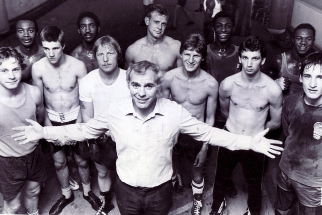 Brendan Ingle, boxing promoter, pictured with young boxers in 1980