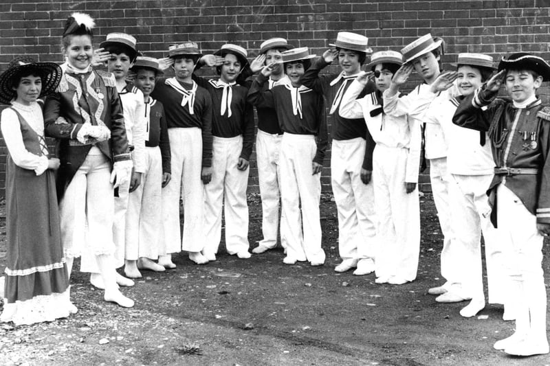 Perhaps drama was more your forte. Here are the children of St James RC Primary School practising for their production of HMS Pinafore in 1979.