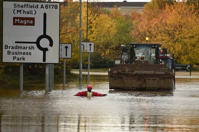 Flooding, such as here in Rotherham in November 2019, is a natural evil says pastor Todd Roberts