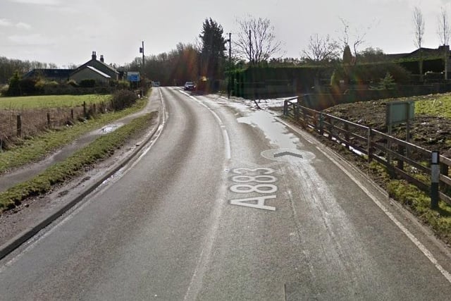 Roadworks will remain in place on the A883, Carmuirs until February 28, 2021 as part of works on a power peaking plant. Picture: Google.