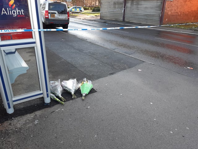 Flowers left at the scene