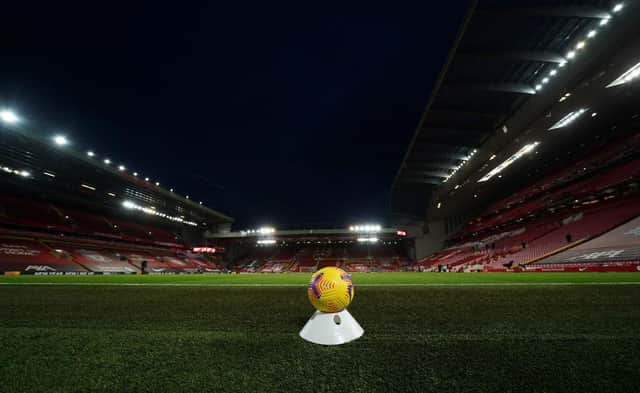 Premier League match ball. (Photo by Jon Super - Pool/Getty Images)
