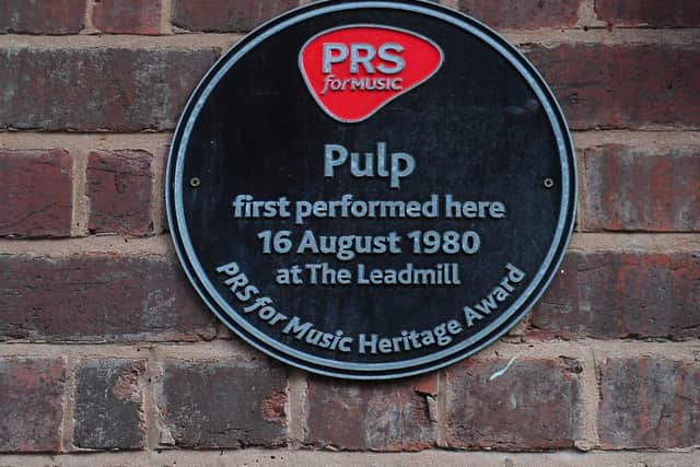 The plaque outside The Leadmill commemorating Pulp's first appearance there. Picture: Simon Hulme.