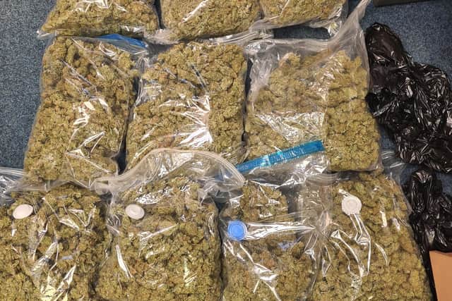 Police found more than nine kilograms of prepared cannabis in the boot.