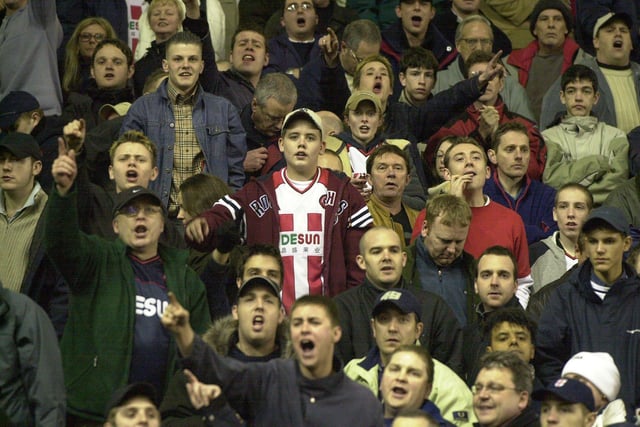 Blades fans at Anfield for their Worthington Cup tie against Liverpool in January 2003
