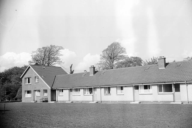 Colinton's Redford Road old peoples' cottages on the day they opened in May 1962.