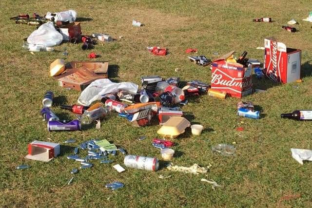 Litter left behind in Endcliffe Park