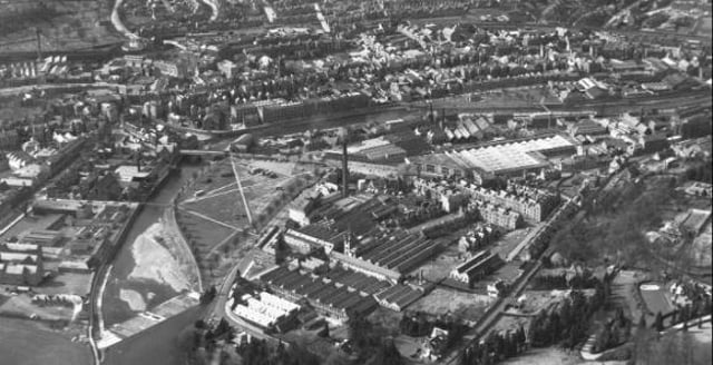 Aerial shot of Hawick in April 1966.