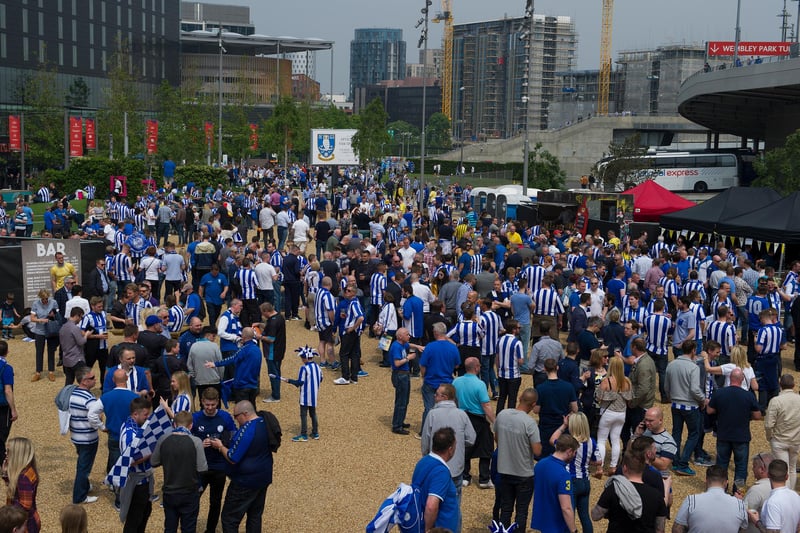 A sea of blue and white outside the stadium...Pics Steve Ellis