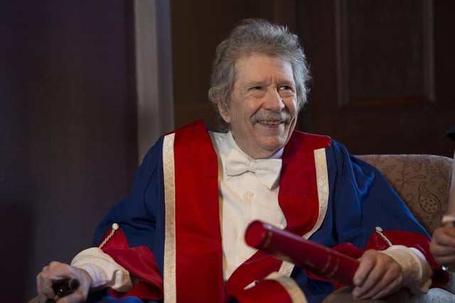 Jim Haynes received an honorary doctorate from Edinburgh Napier University in 2018.