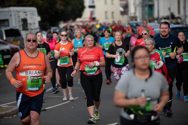 Action from the Great South Run. (201019-273)