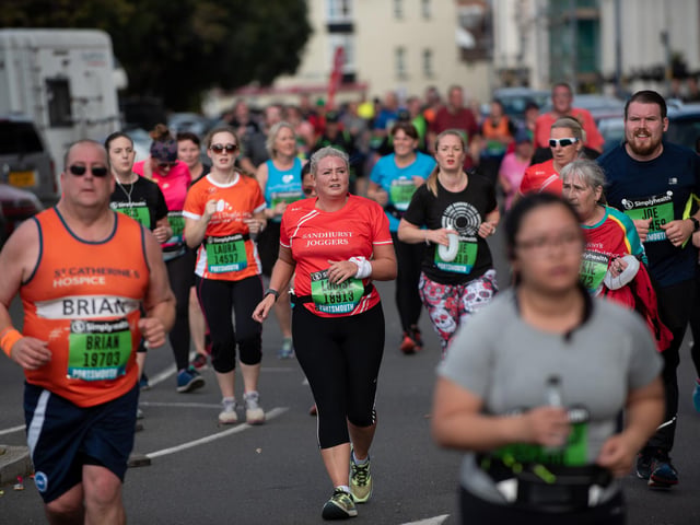 Action from the Great South Run. (201019-273)