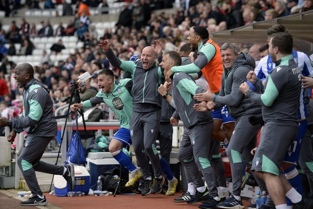 The Reaction as the final whistle blows at the Stadium of Light after a 2-0 win keeps the Owls in the Championship   Pic Steve Ellis