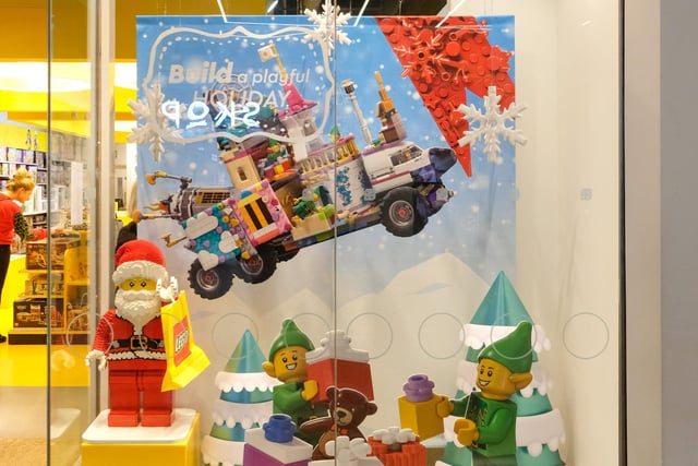 A fantastic Lego Christmas window display at Meadowhall