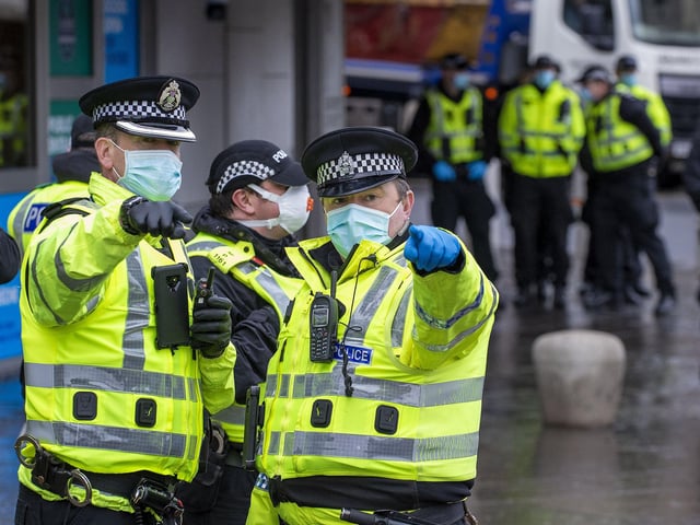 Police at the protest far outnumbered demonstrators.