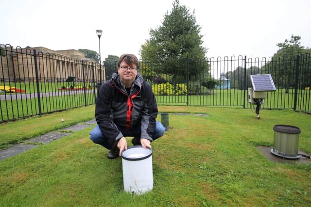 Weston Park weather station. Pictured is Alistar McLean who is in charge of the station. Picture: Chris Etchells