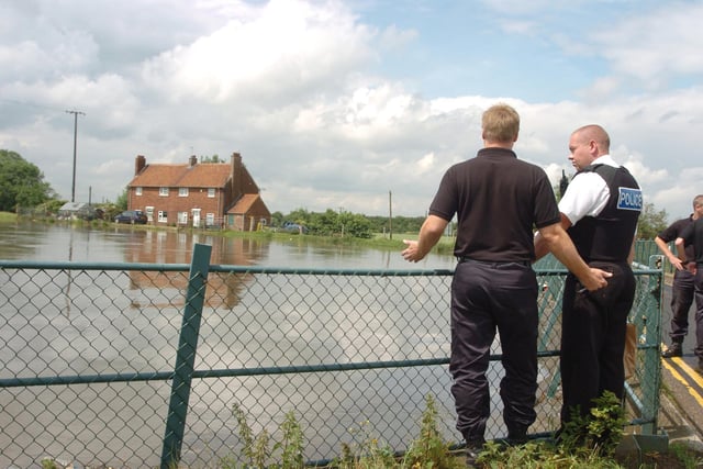 Police closed off the bridge at South Bramwith, after the river Don burst it's banks, flooding the area and cutting Fishlake off from the rest of Doncaster in 2007