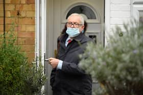 Former Labour leader Jeremy Corbyn, leaving his home in London today (Photo by Leon Neal/Getty Images)