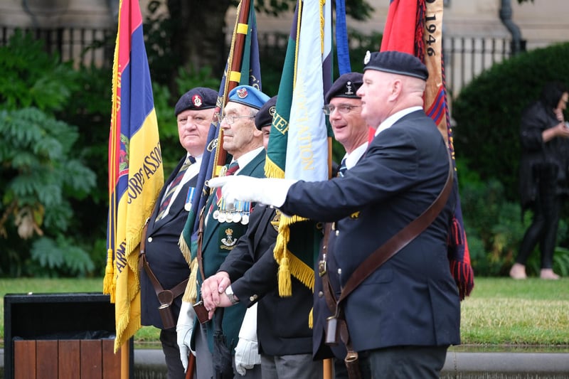 A smaller armed forces day celebration was held in Sheffield's Peace Gardens under COVID rules