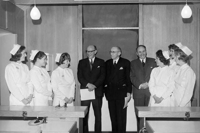 Student nurses and dentists at the Dental Hygienist Training School, in Chambers Street, which opened in November 1963.