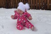 Ella Lander from Penicuik is just one month old but she's already experienced snow.